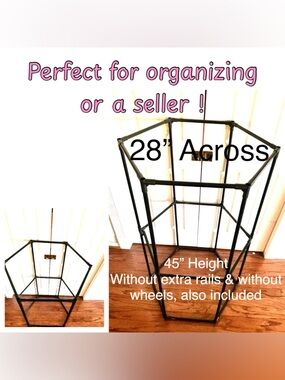 NWOT Black Clothing Organizer With Measurements - Converts to 3 Levels High